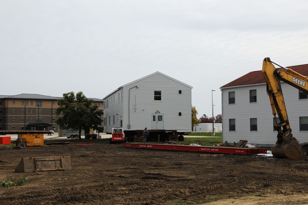 World War II-era barracks rolls to its new foundation at Fort McCoy