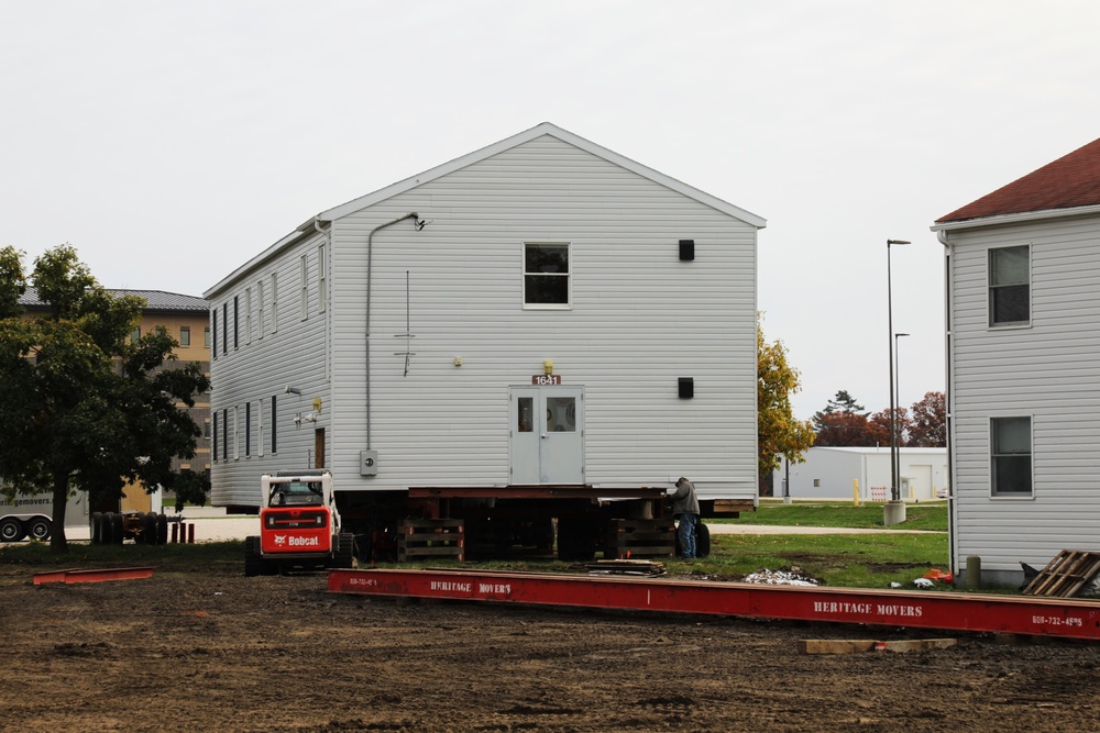 World War II-era barracks rolls to its new foundation at Fort McCoy