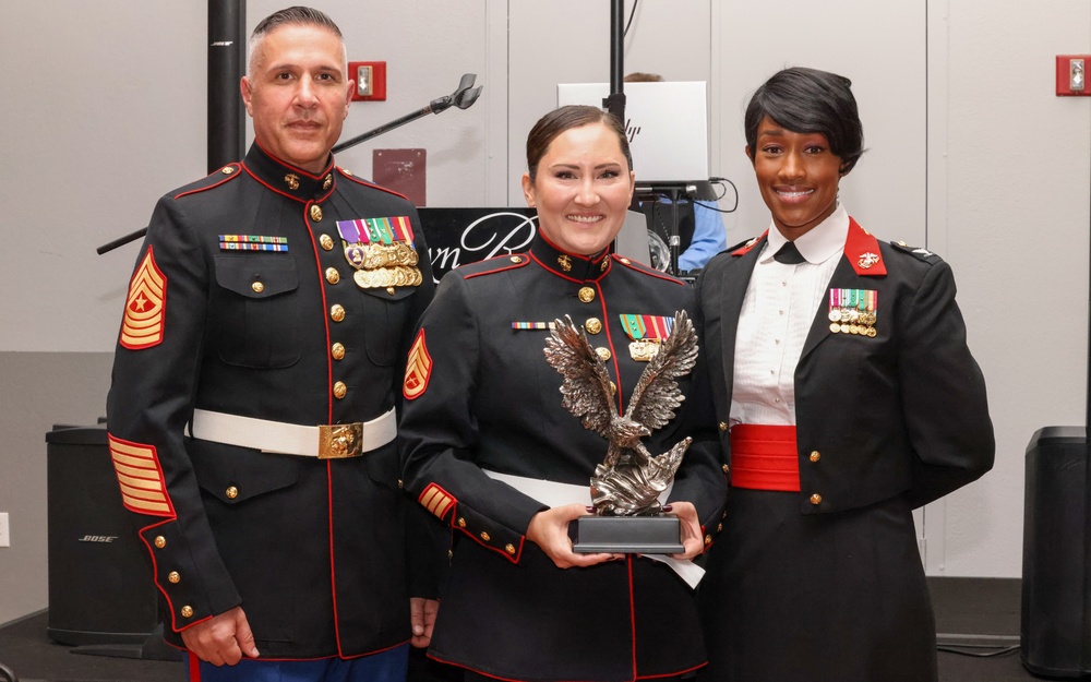 Marines with Marine Corps Combat Service Support Schools celebrate the 248th Marine Corps birthday