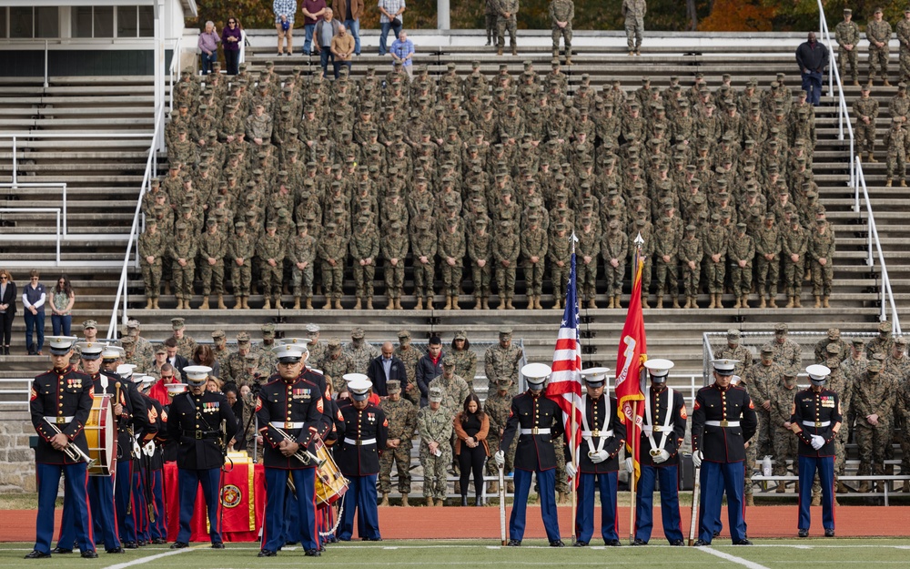 Sergeant Major of the Marine Corps attends the Marine Corps Base Quantico cake cutting ceremony as guest of honor