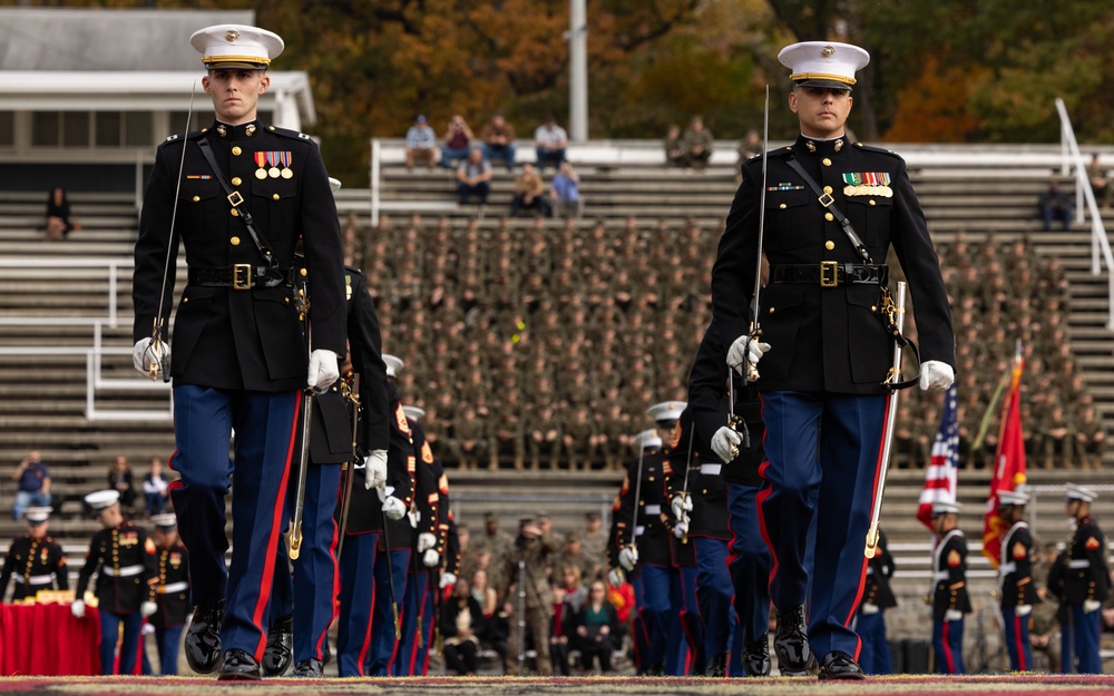 Sergeant Major of the Marine Corps attends the Marine Corps Base Quantico cake cutting ceremony as guest of honor