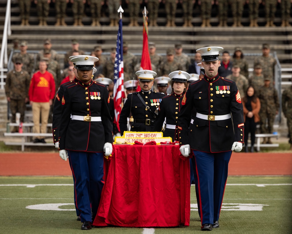 Sergeant Major of the Marine Corps attends the Marine Corps Base Quantico cake cutting ceremony as guest of honor