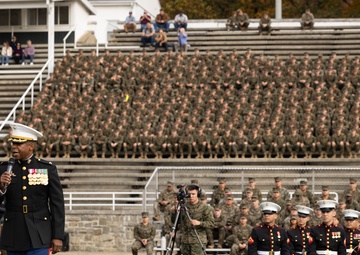 Sergeant Major of the Marine Corps attends the Marine Corps Base Quantico cake cutting ceremony as guest of honor