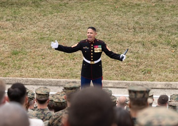 Sergeant Major of the Marine Corps attends the Marine Corps Base Quantico cake cutting ceremony as guest of honor