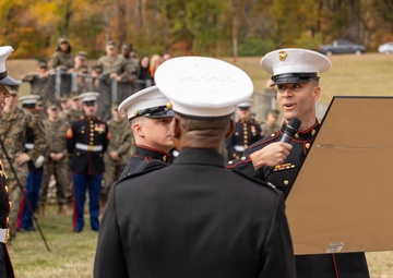 Sergeant Major of the Marine Corps attends the Marine Corps Base Quantico cake cutting ceremony as guest of honor