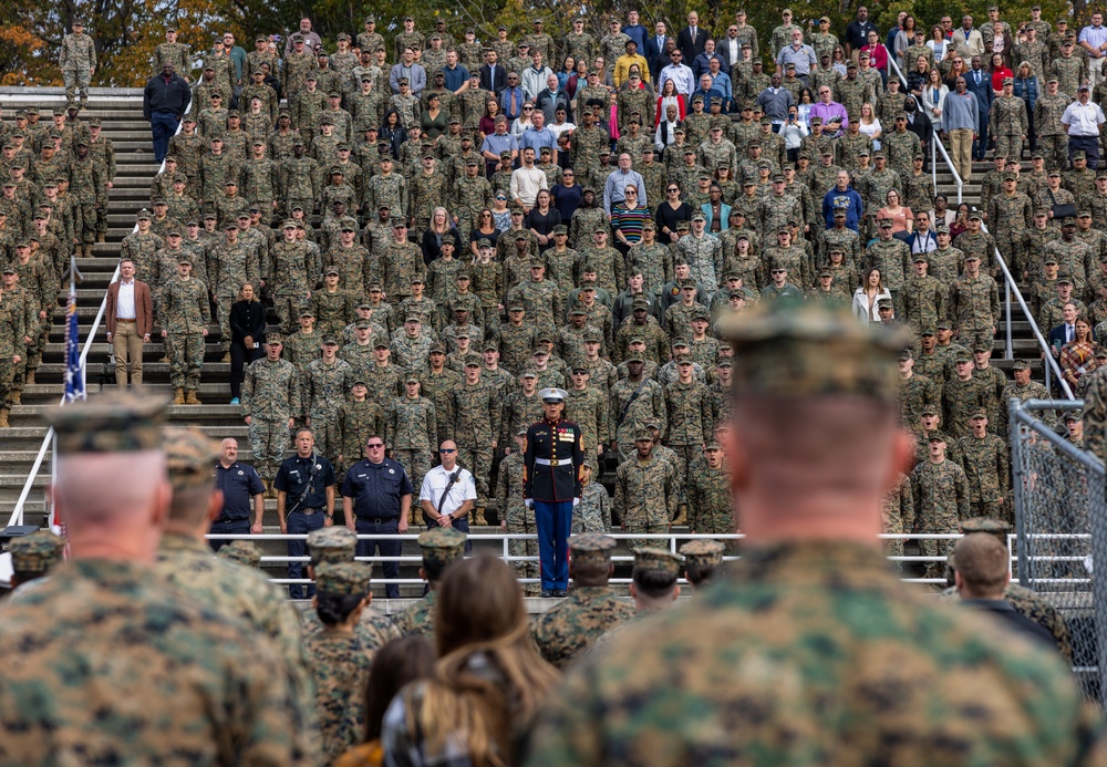 Sergeant Major of the Marine Corps attends Marine Corps Base Quantico cake cutting ceremony as guest of Honor