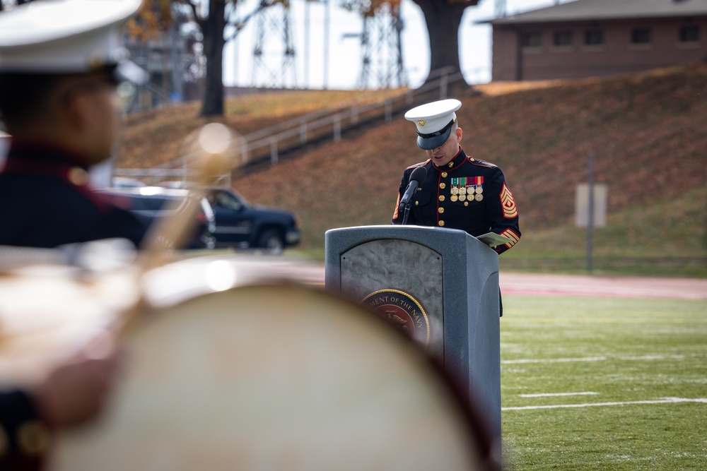 Sergeant Major of the Marine Corps attends Marine Corps Base Quantico cake cutting ceremony as guest of honor