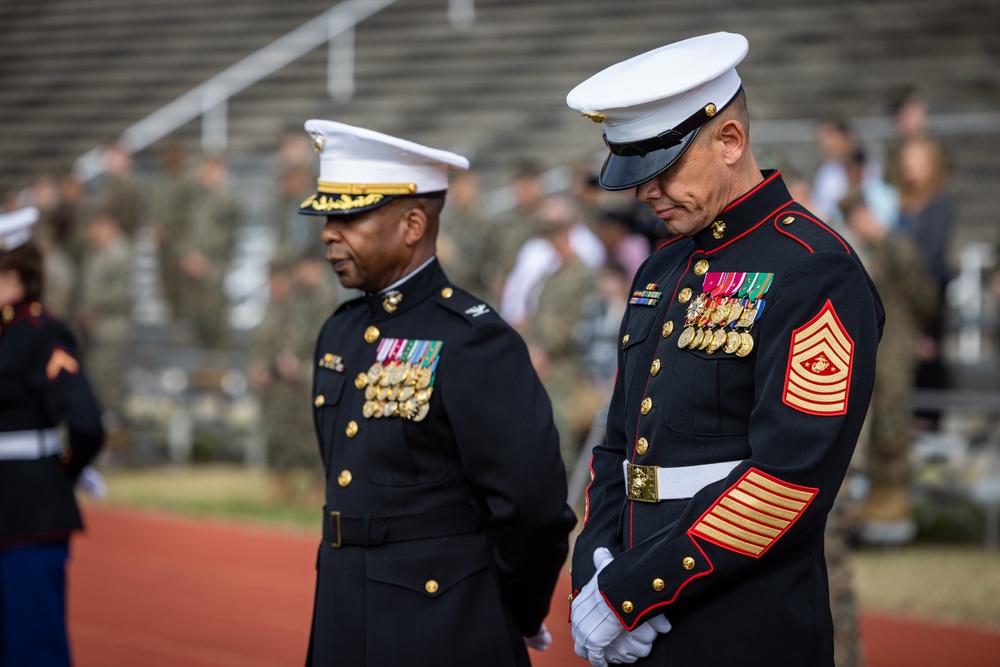 Sergeant Major of the Marine Corps attends Marine Corps Base Quantico cake cutting ceremony as guest of honor