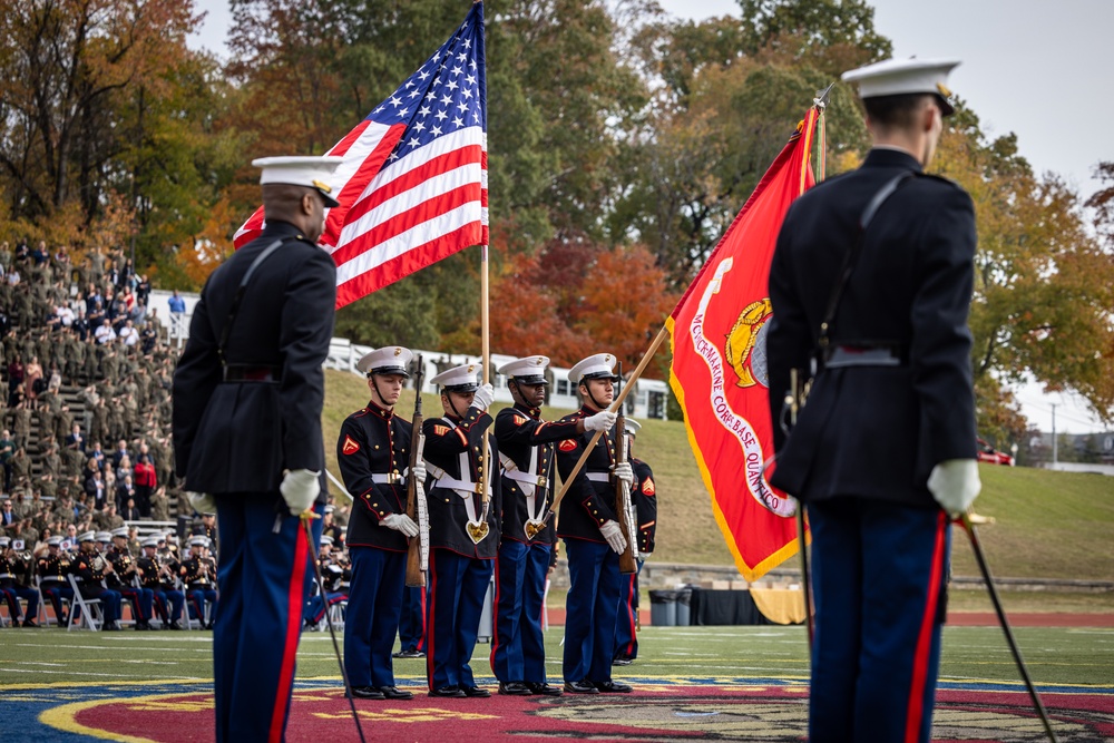 Sergeant Major of the Marine Corps attends Marine Corps Base Quantico cake cutting ceremony as guest of honor