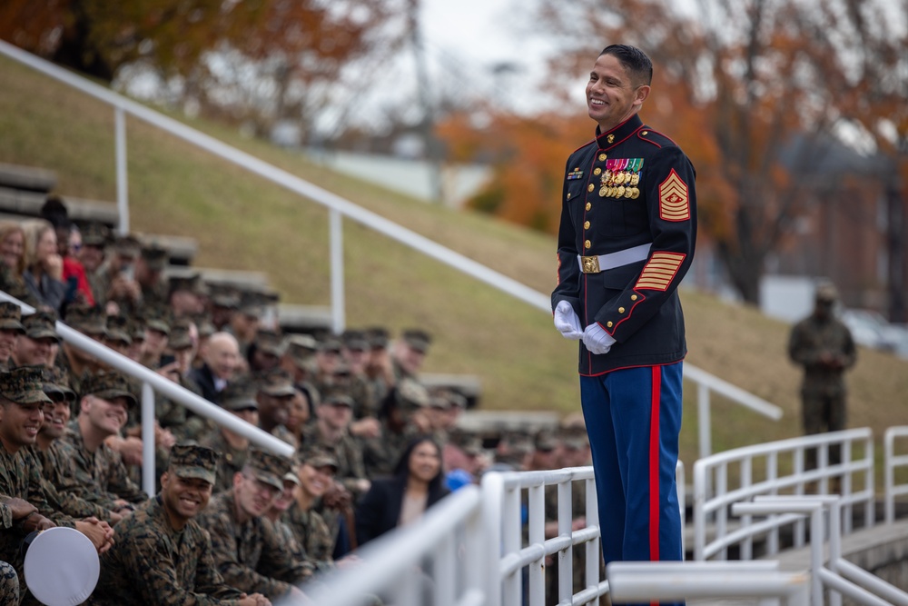 Sergeant Major of the Marine Corps attends Marine Corps Base Quantico cake cutting ceremony as guest of honor