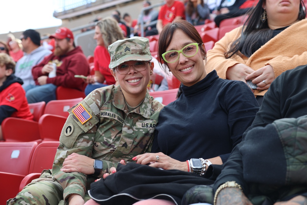 1st TSC Soldiers reenlist during Cardinal football’s ‘Salute to Service’ game