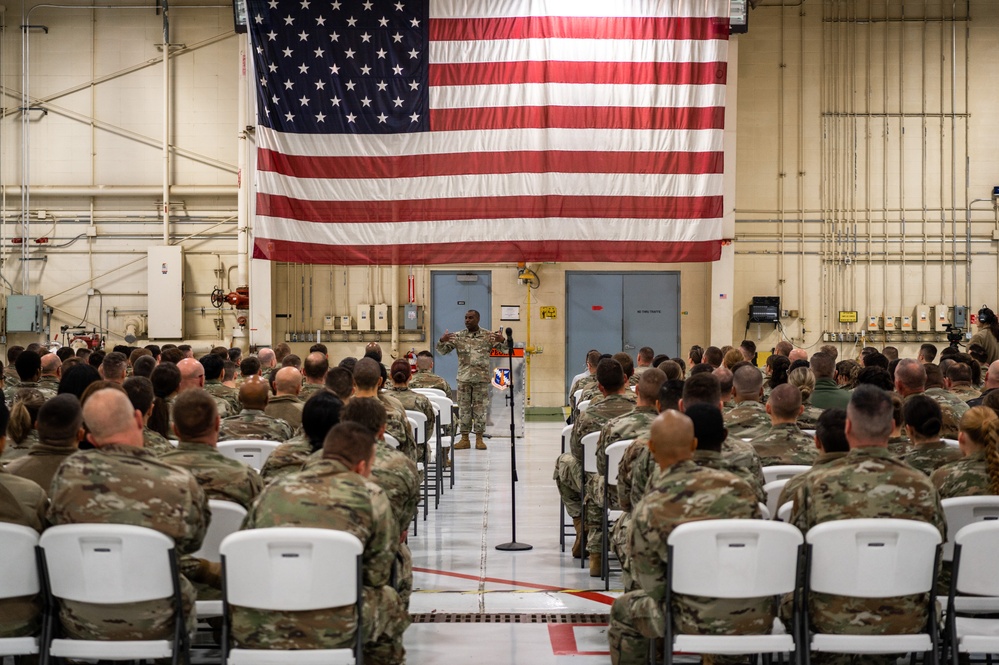 Command chief master sergeant of the Air National Guard visits the 182nd Airlift Wing Nov. 3, 2023