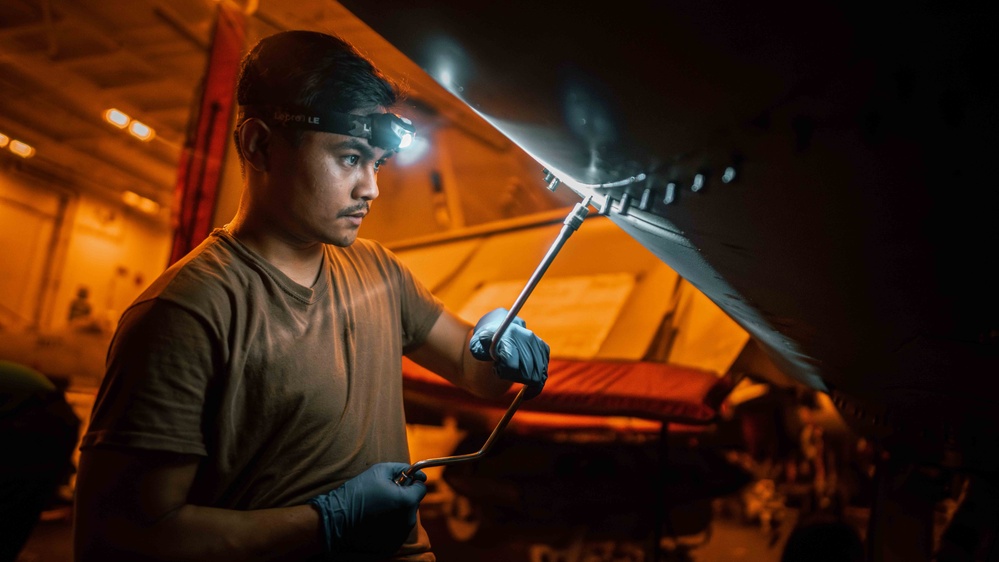 Sailor conducts maintenance aboard USS Carl Vinson