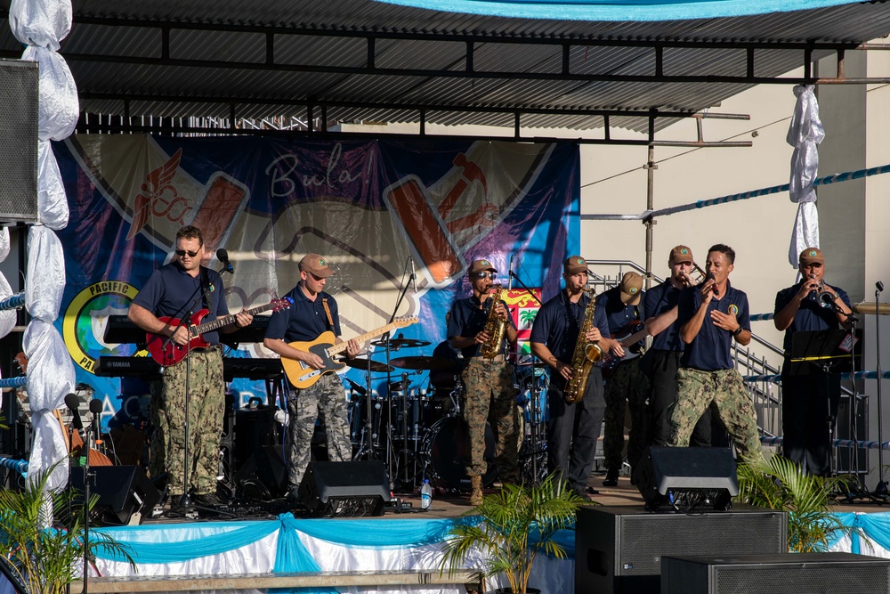 Pacific Partnership 2023 Band performs at Albert Park in Fiji