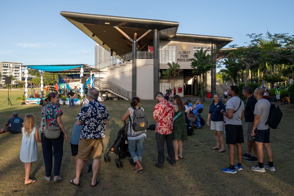Pacific Partnership 2023 Band performs at Albert Park in Fiji