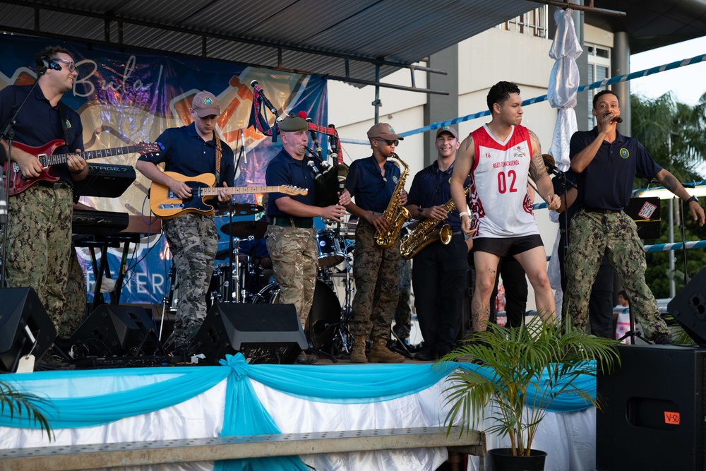 Pacific Partnership 2023 Band performs at Albert Park in Fiji