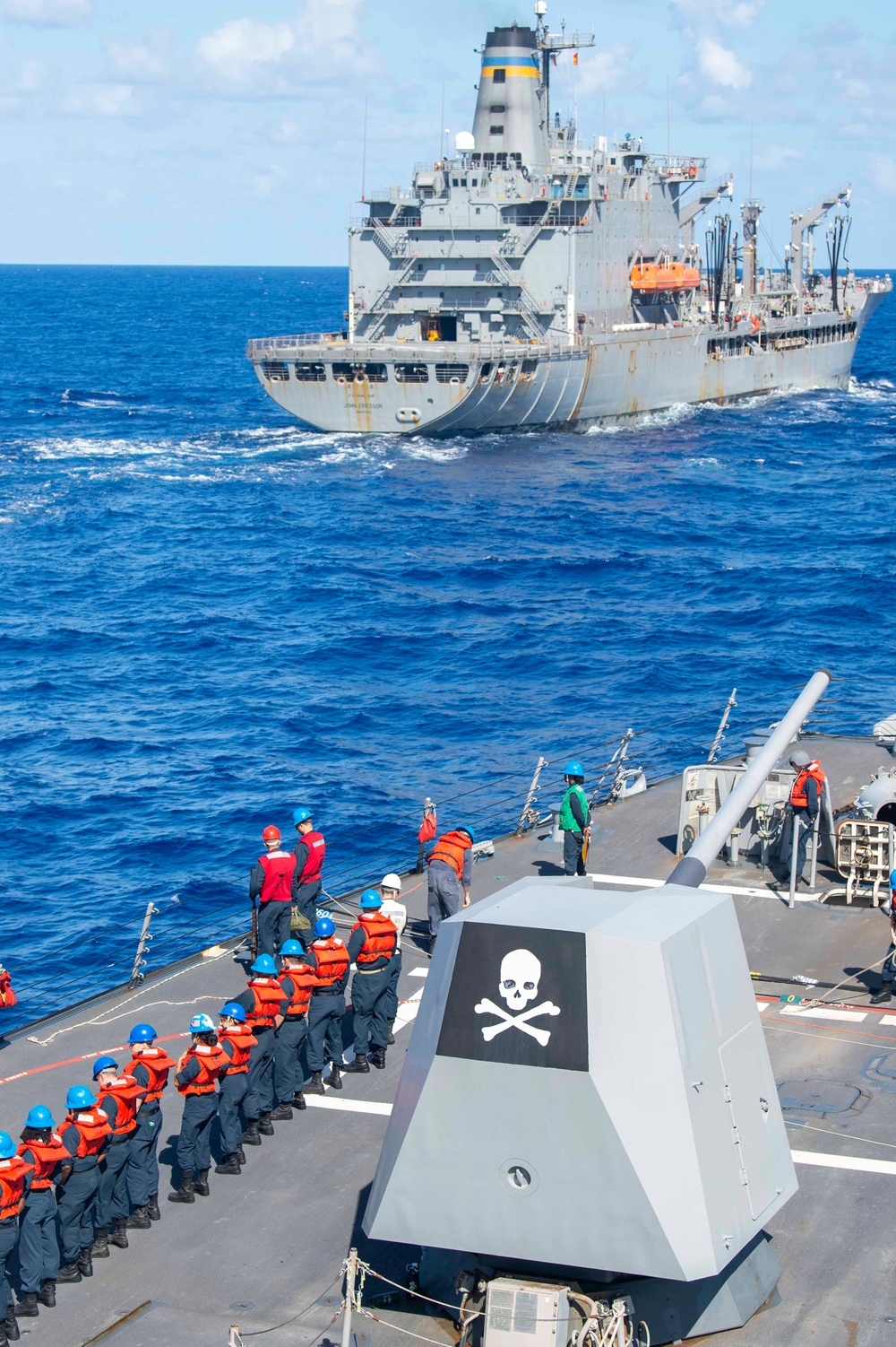 USS Kidd (DDG 100) Sailors Participate in Replenishment-At-Sea