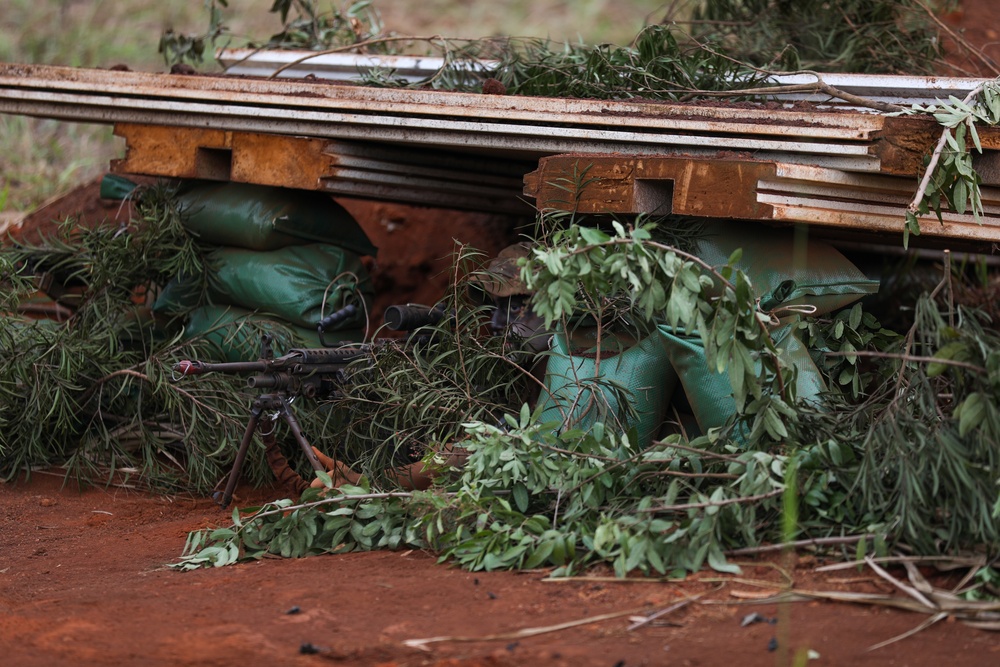 25th Infantry Division Soldiers participate in an assault on South Range during JPMRC 24-01