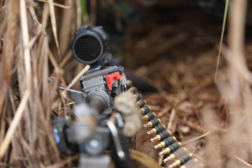 25th Infantry Division Soldiers participate in an assault on South Range during JPMRC 24-01