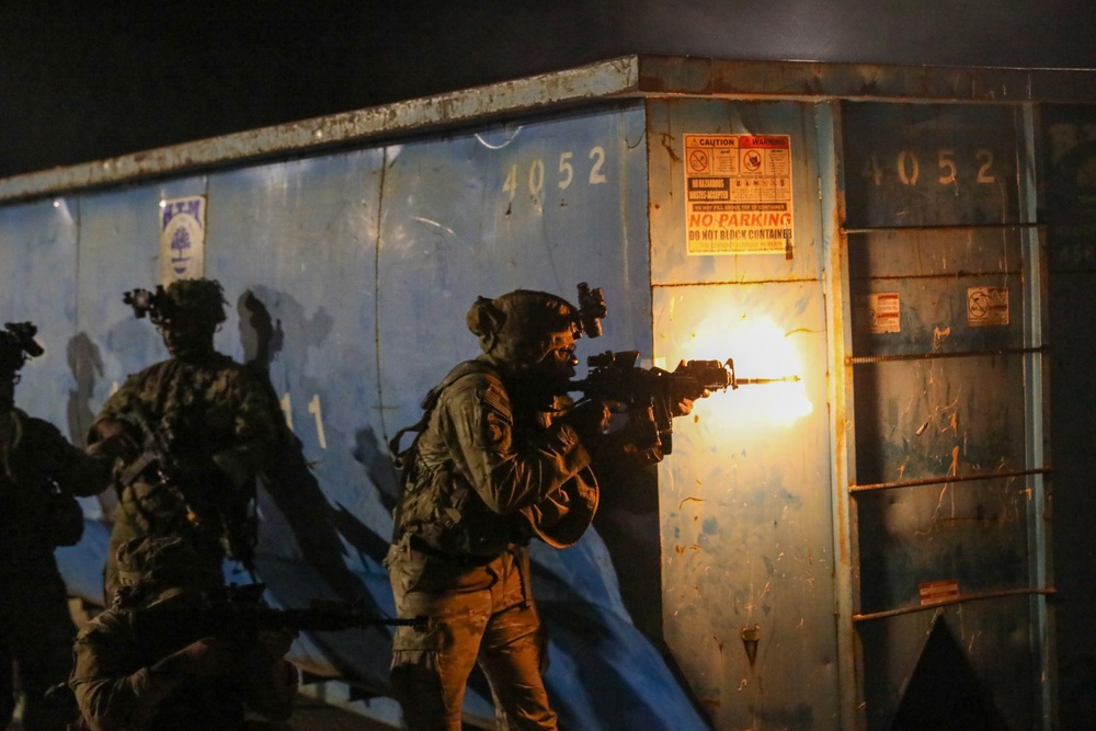 U.S. Army Soldiers with 25th Infantry Division defend the 3IBCT TOC during JPMRC 24-01