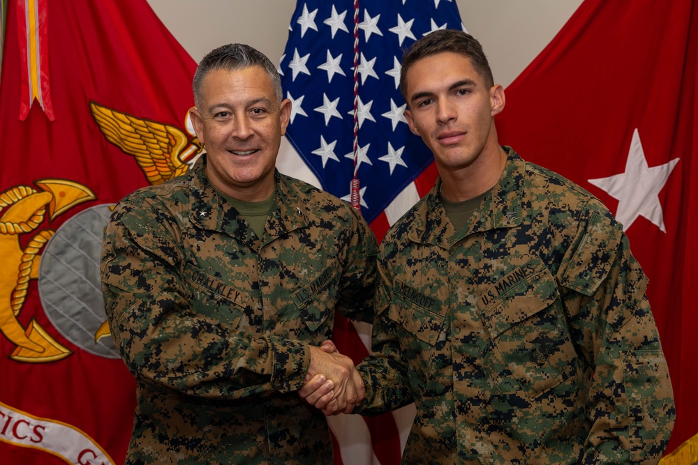 Brigadier General Chalkley Congratulates Marines of the Quarter