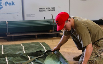 U.S. Army Parachute Riggers conduct rigging operations