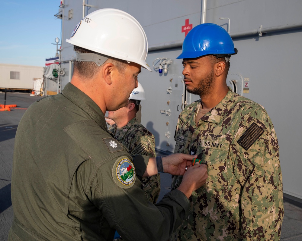 Award at Quarters Aboard USS Tripoli