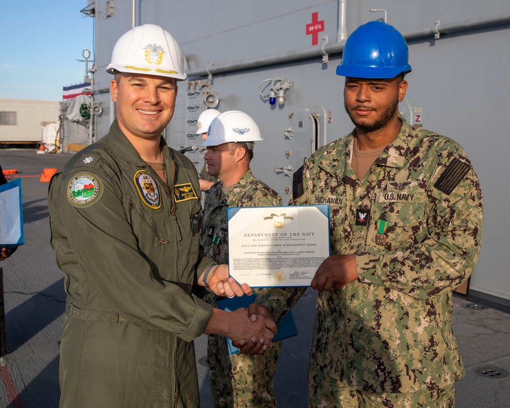 Award at Quarters Aboard USS Tripoli