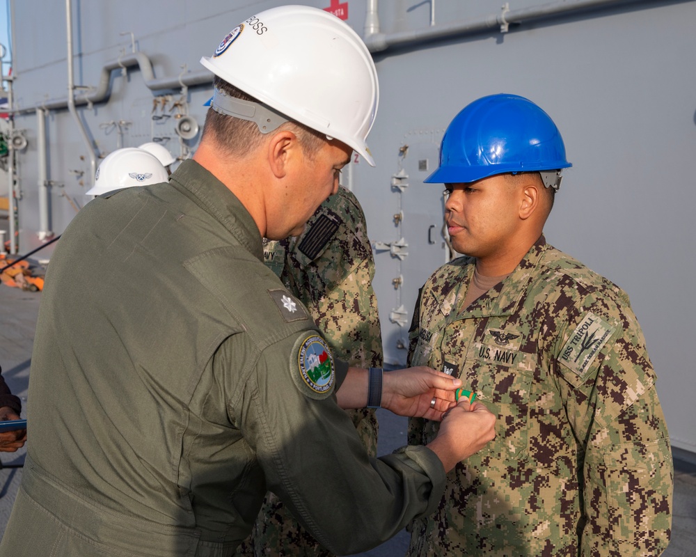 Award at Quarters Aboard USS Tripoli