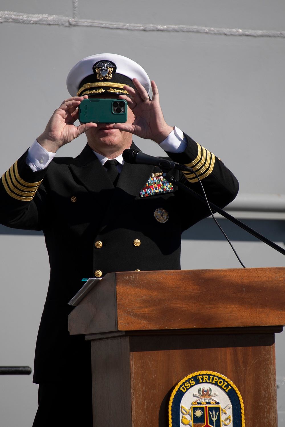 USS Tripoli Holds Change of Command