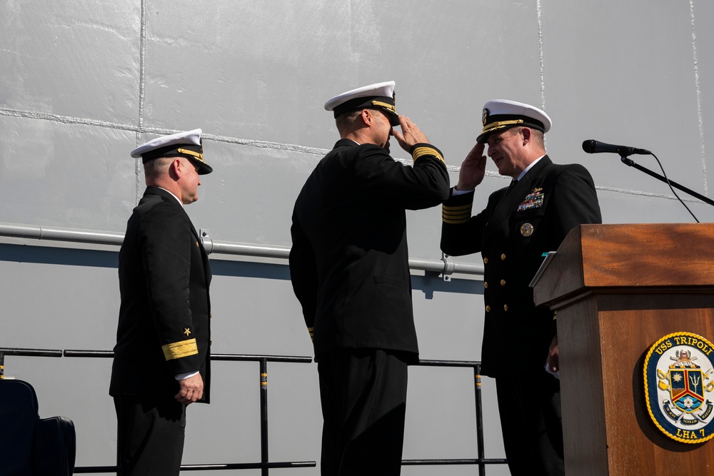 USS Tripoli Holds Change of Command