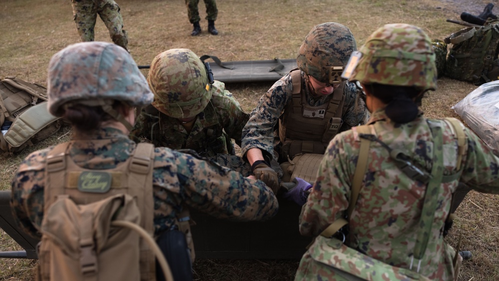 Resolute Dragon 23 FTX Bilateral Casualty Evacuation Drill
