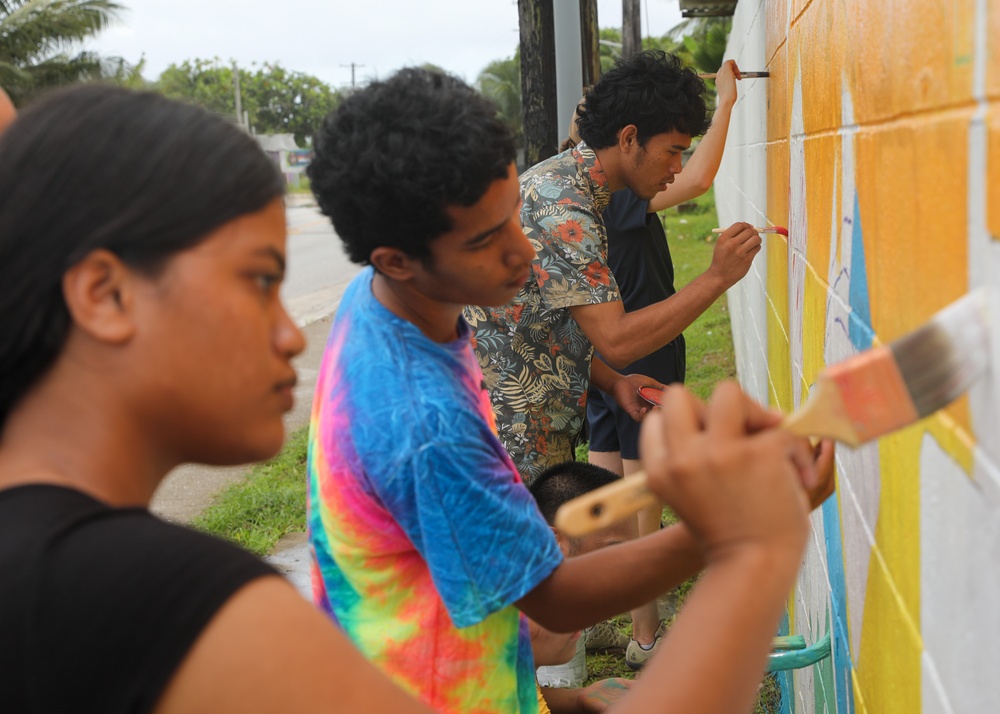 Pacific Partnership 2024-1; Marshall Island High School Mural