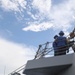 Sailors aboard the USS Rafael Peralta (DDG 115) conduct a replenishment-at-sea with Royal New Zealand Navy auxiliary oiler replenishment ship HMNZS Aotearoa (A 11) in the South China Sea