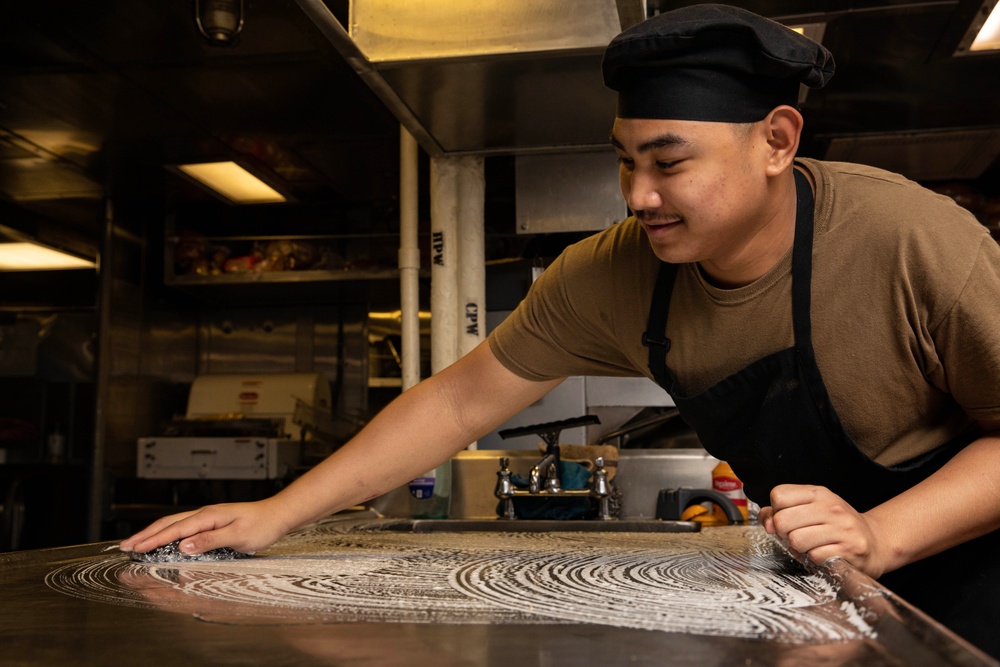 USS Hopper's Galley Crew Deep Cleans