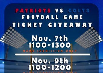 Patriots vs Colts Football Game Ticket Giveaway graphic