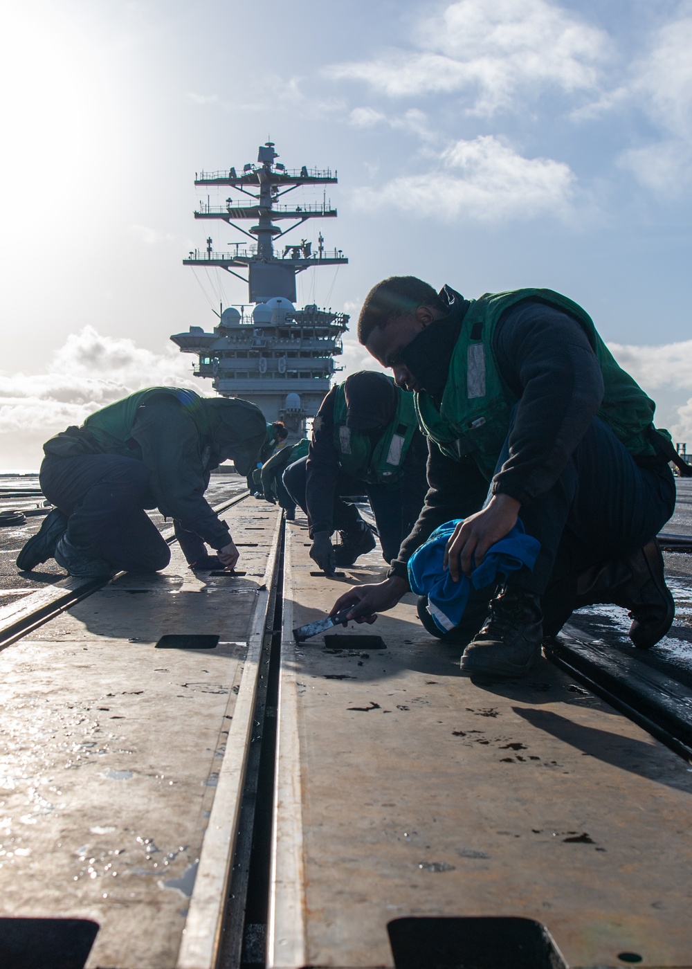 Sailors Clean Catapult