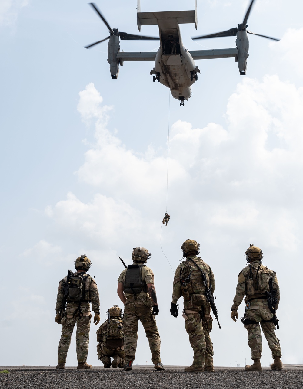 USAF conducts joint hoist training with EARF, USMC