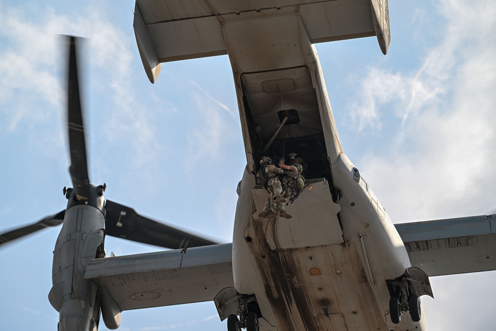 USAF conducts joint hoist training with EARF, USMC