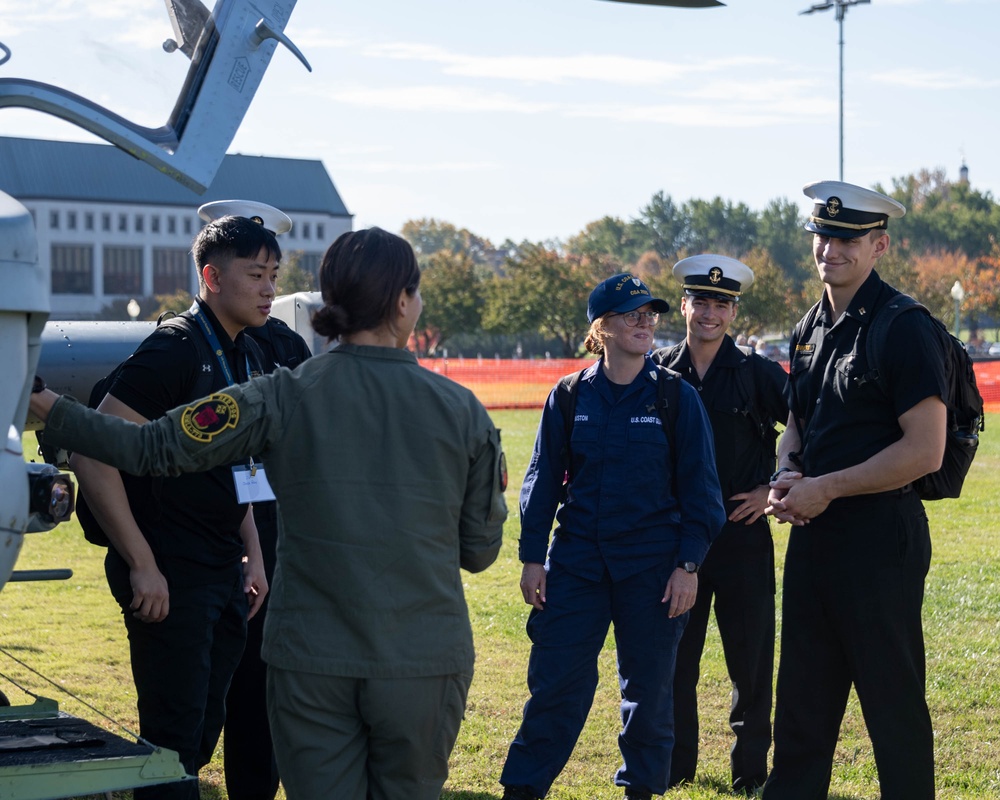 U.S. Naval Academy Midshipmen Explore Marine Corps Combat Systems Display