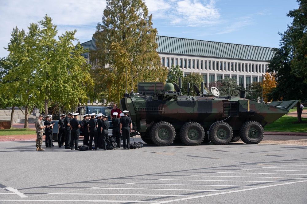 U.S. Naval Academy Midshipmen Explore Marine Corps Combat Systems Display