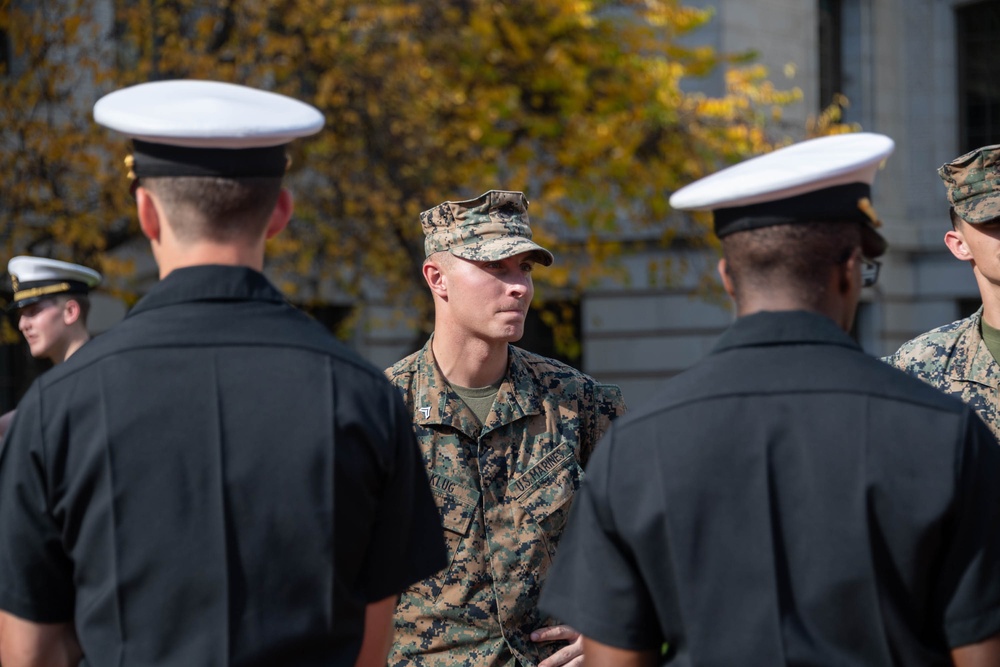 U.S. Naval Academy Midshipmen Explore Marine Corps Combat Systems Display