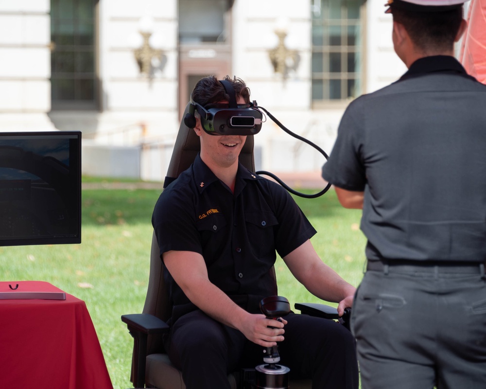 U.S. Naval Academy Midshipmen Explore Marine Corps Combat Systems Display