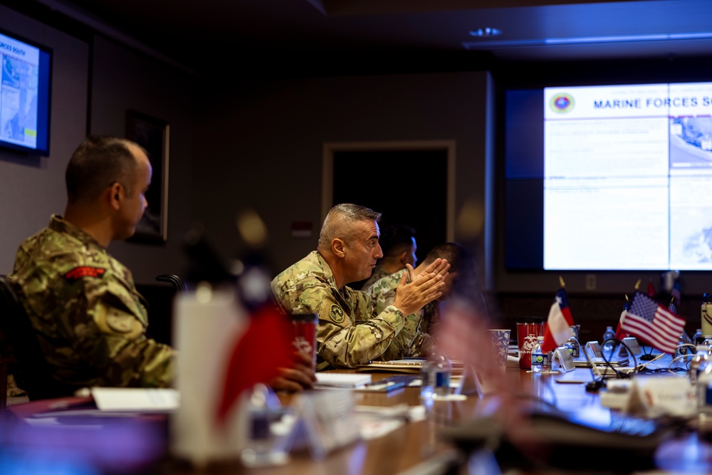 U.S. and Chilean Marines participate in a staff planning working group