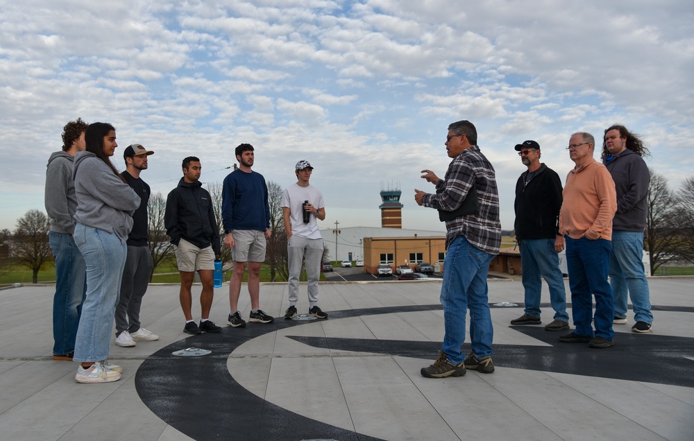 Ohio State University students learn about AFWERX and Advanced Air Mobility, fly simulators