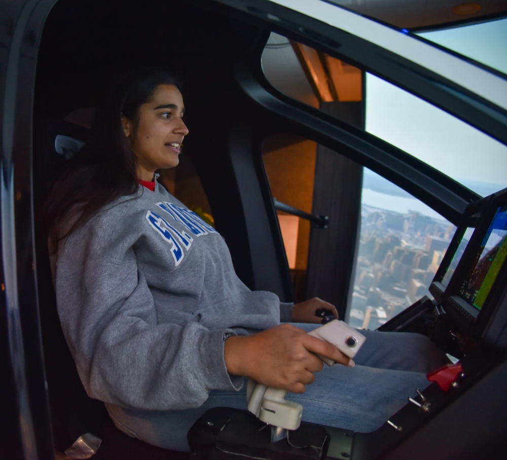 Ohio State University students learn about AFWERX and Advanced Air Mobility, fly simulators