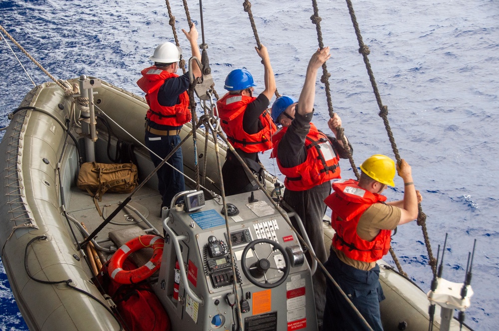 USS Ronald Reagan (CVN 76) Sailors conduct small boat operations training