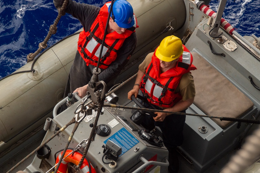 USS Ronald Reagan (CVN 76) Sailors conduct small boat operations training