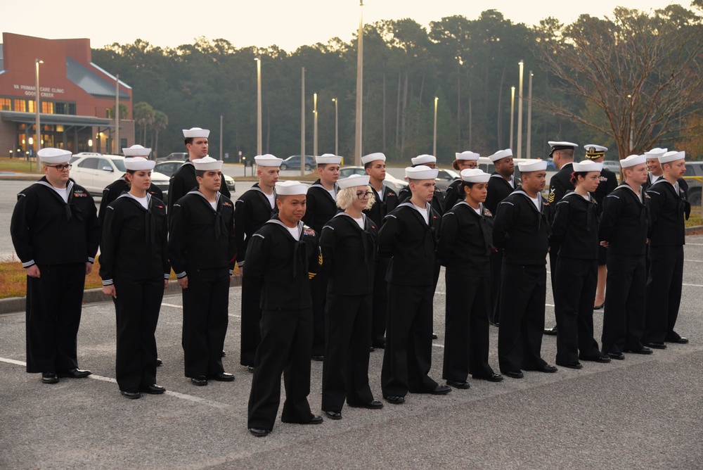 NMRTC Enlisted Ranks standing by for inspection