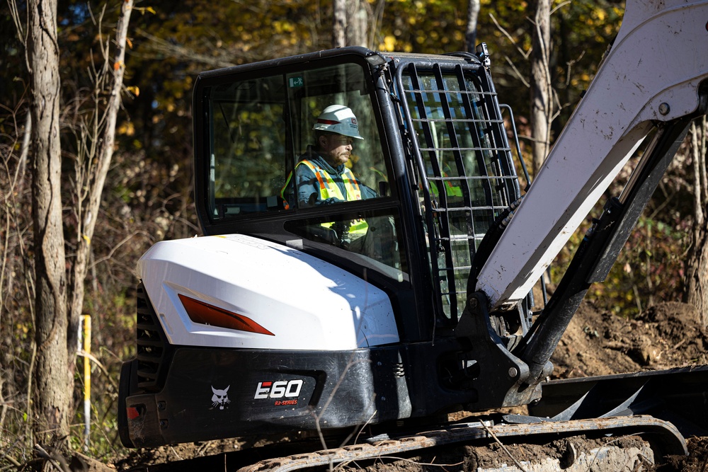 USACE Shenango Maintenance Mechanic clears brush to expand campsites.